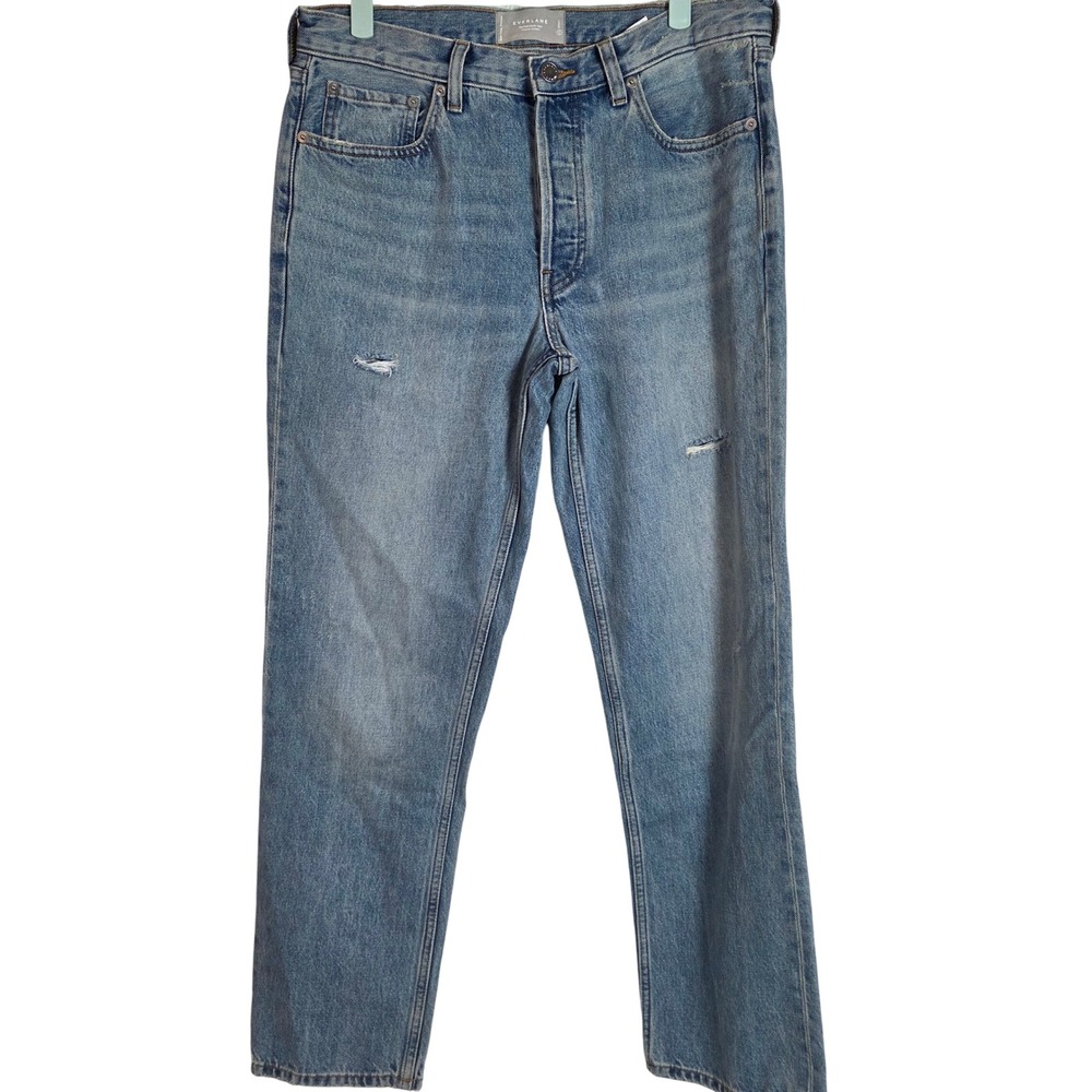 Everlane Everybody Jean E5 Womens 28 Straight Leg Organic Cotton Distressed